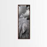 Ocean Clam, Moody Beach, Tidal Lines, Coastal Detail, Canvas Print, Nautical Bathroom Wall Art, Black and White Ocean Decor,  Den Wall Piece