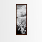 Stormy Waves, Sea Foam, Coastal Ocean, Canvas Print, Moody Seascape, Neutral Wall Art, Beach Bathroom or Entryway Home Decor
