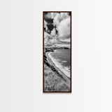 Seaside Cliffs, Rolling Hills, Dramatic Clouds, Framed Canvas Print, Country Landscape Art, Living Room Wall Art, Modern Rustic Decor