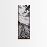 Beach Tapestry, Peaceful Shoreline, Boho Coastal, Framed Canvas Print, Yoga Room Wall Art, Neutral Beach Decor, Relaxing Home Vibe