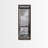 Open Door View, Sea Horizon Art, Dreamy Ocean Photography, Modern Entryway Decor, Framed Canvas Print, Minimalist Style Seascape