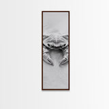 Crab Beach Art, Coastal Animal Print, Ocean Life Wall Decor, Bathroom or Kitchen Style, Framed Canvas Print, Black White Sea Creature