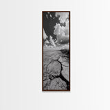 Cracked Earth Shore, Rustic Desert Vibe, Nature Texture Print, Fall Living Room Art, Framed Canvas Print, Earthy Minimalist Decor