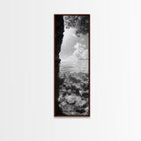 Ocean Cave View, Coastal Water Art, Dreamy Nature Escape Print, Bathroom or Bedroom Decor, Framed Canvas Print, Tranquil Seascape