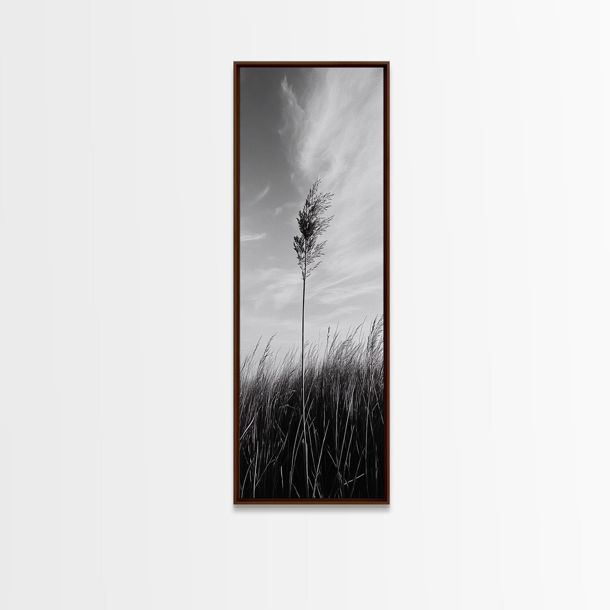 Solitary Grass Print, Minimalist Field Art, Tall Grass Photography, Rustic Bedroom Wall Decor, Framed Canvas Print, Fall Nature Vibe