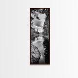 Forest Reflection, Lake Stillness, Tranquil Pines, Nature Calm, Black and White Canvas Print, Bedroom Wall Art, Cabin Vibes