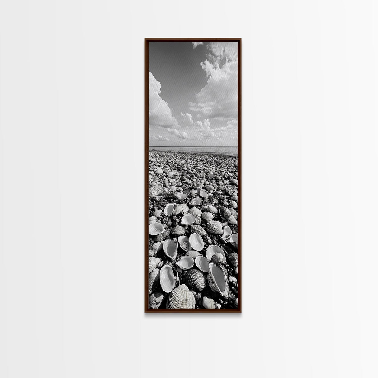 Shell Beach, Coastal Texture, Seashell Ground, Nature’s Bounty, Rustic Ocean Canvas Print, Neutral Kitchen Wall Art, Boho Coastal Style