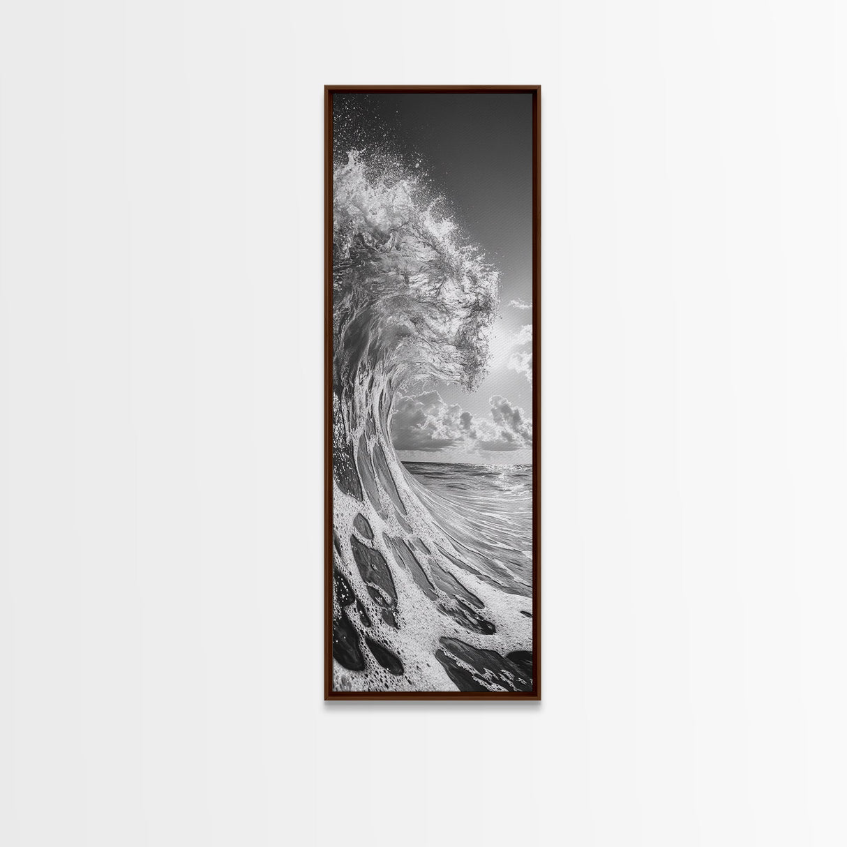 Ocean Wave, Splash Art, Dramatic Sea, Framed Canvas Print, Surfer Gift, Beach House Decor, Dynamic Water Scene, Nature Photography