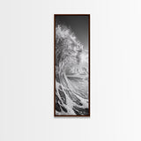 Ocean Wave, Splash Art, Dramatic Sea, Framed Canvas Print, Surfer Gift, Beach House Decor, Dynamic Water Scene, Nature Photography