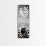 Zen Stone, Calm Waters, Smooth Pebbles, Framed Canvas Print, Spa Wall Art, Minimalist Bathroom Decor, Tranquil Home Accent