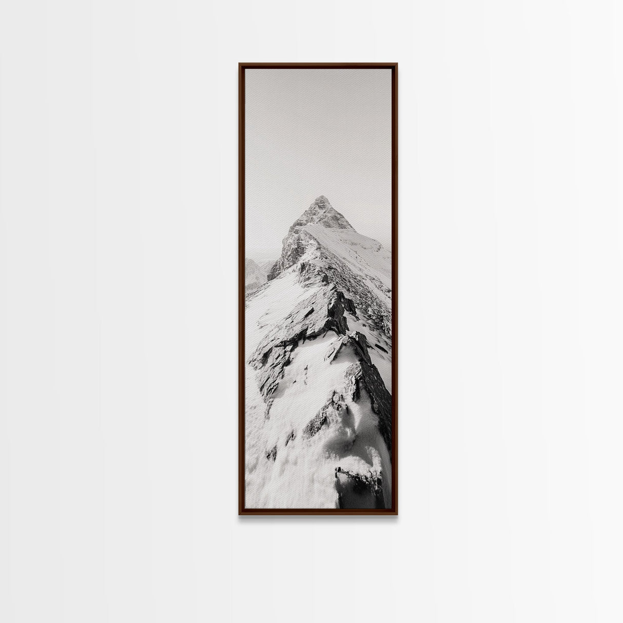 Alpine Peak, Snow Summit, Rugged Path, Canvas Print, Adventure Wall Decor, Minimalist Nature Art, Winter Landscape Photography