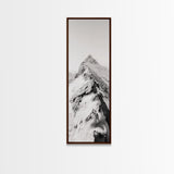 Alpine Peak, Snow Summit, Rugged Path, Canvas Print, Adventure Wall Decor, Minimalist Nature Art, Winter Landscape Photography