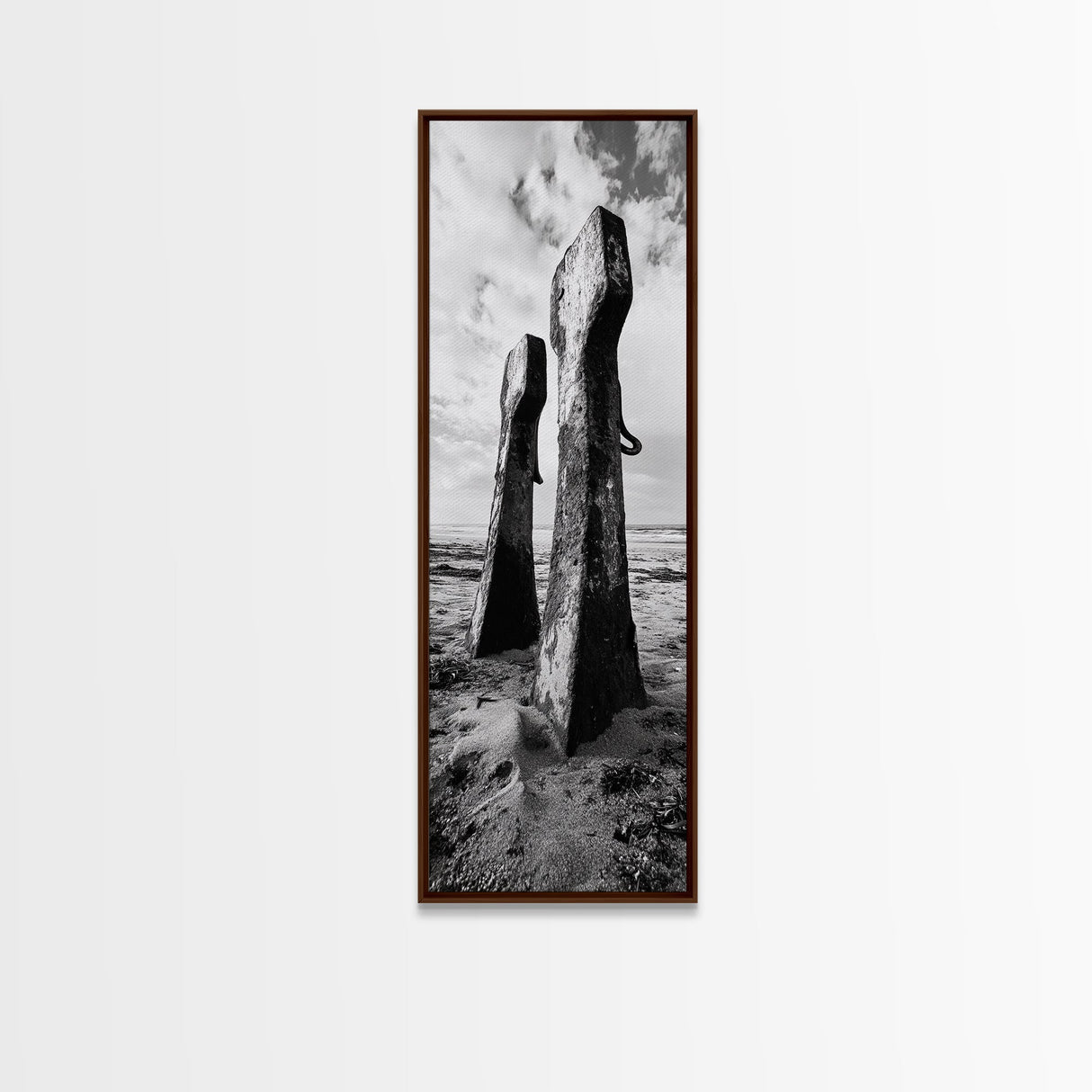 Coastal Decay, Metal Anchors, Beach Remnants, Nautical Texture Canvas Print, Industrial Entryway Wall Art, Rustic Coastal Style