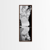 Tidepool Reflection, Ocean Mirror, Seaside Tranquility, Coastal Landscape, Framed Canvas Print, Spa Bathroom Wall Art, Minimalist Decor
