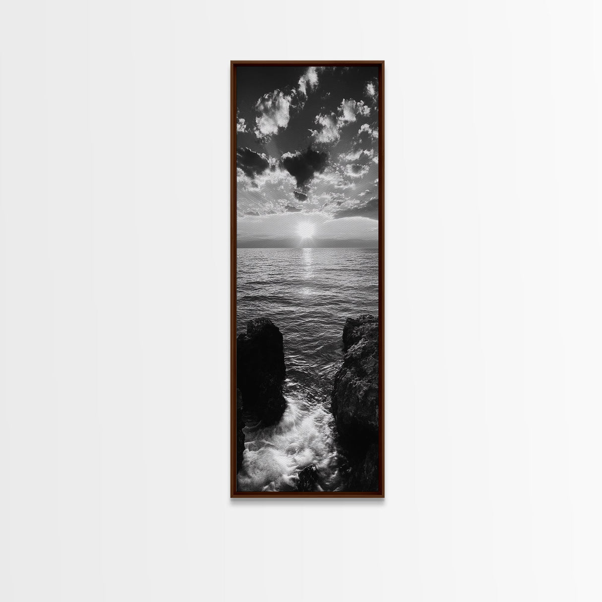 Sunset Ocean, Dramatic Sky, Serene Coastline, Nature Scene, Canvas Print, Minimalist Art, Bedroom Wall Art, Coastal Gallery Decor