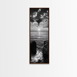 Sunset Ocean, Dramatic Sky, Serene Coastline, Nature Scene, Canvas Print, Minimalist Art, Bedroom Wall Art, Coastal Gallery Decor