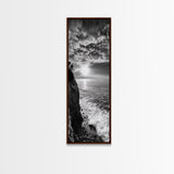 Cliff Edge, Ocean Breeze, Golden Hour, Scenic Overlook, Framed Canvas Print, Landscape Photography, Hallway Wall Art, Boho Style