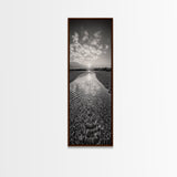 Rippling Water, Pebble Riverbed, Radiant Sunset, Peaceful Reflection, Canvas Print, Zen Art, Bathroom Wall Art, Nature Calm Decor
