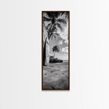 Tropical Beach, Surfboard Scene, Coastal Palms, Island Vibes, Canvas Print, Beach House Art, Summer Wall Decor, Boho Style