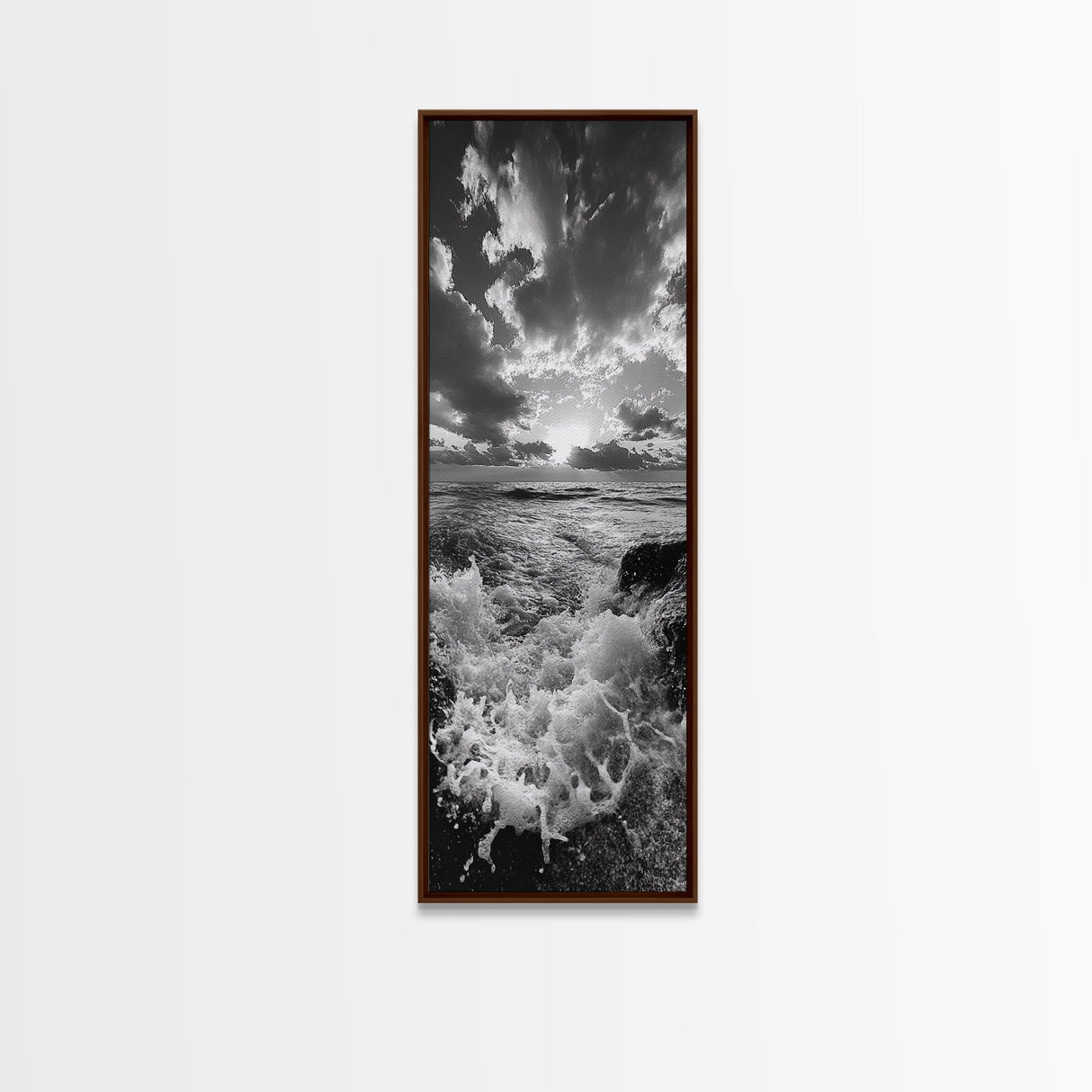 Ocean Splash, Dramatic Sunset, Crashing Waves, Sky Contrast, Canvas Print, Nautical Art, Coastal Bathroom Decor, Bold Seascape