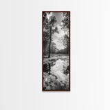 Reflective Forest, Nature Calm, Monochrome Trees, Peaceful Swamp, Framed Canvas Print, Rustic Cabin Decor, Moody Wall Art, Entryway Print
