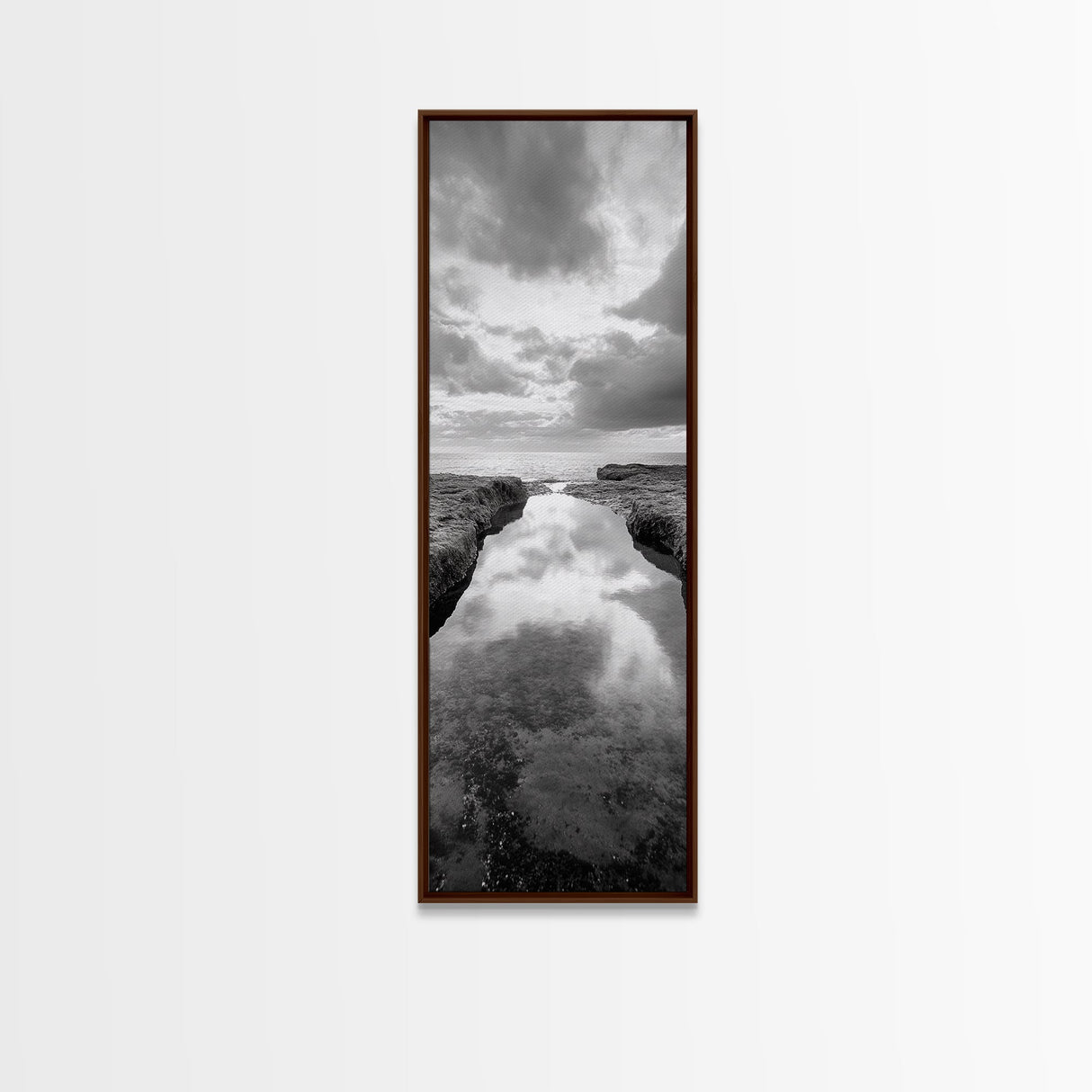 Tidal Pool, Ocean Reflection, Shore Calm, Seascape Beauty, Canvas Print, Minimalist Bathroom Art, Coastal Vibes, Tranquil Decor