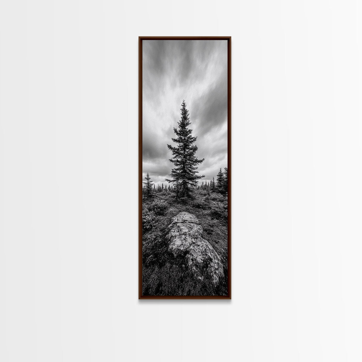 Lone Pine Tree, Forest Mood, Wilderness Art, Framed Canvas Print, Minimalist Wall Decor, Cabin Art, Neutral Fall Tones, Nature Lover Gift