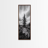 Lone Pine Tree, Forest Mood, Wilderness Art, Framed Canvas Print, Minimalist Wall Decor, Cabin Art, Neutral Fall Tones, Nature Lover Gift