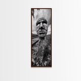 Tribal Mask, Railway Art, Abstract Face, Canvas Print, Surreal Wall Art, Eclectic Living Room Decor, Boho Urban Art, Monochrome Photography