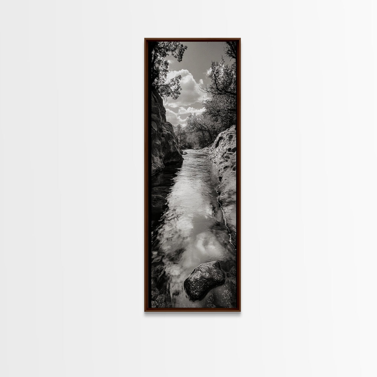 Mountain Stream, Flowing Water, Canyon Trail, Canvas Print, Nature Adventure Art, Rustic Cabin Decor, Bathroom Wall Accent, Entryway Accent