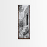 Desert Adobe Home, Old World Architecture, Earth Tone Wall Decor, Boho Rustic Print, Minimalist Entryway Art, Canvas Print