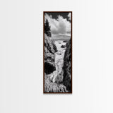 Coastal Cliff Waves, Rugged Seaside Art, Ocean Rock Photography, Bold Nature Wall Decor, Modern Bathroom Accent, Canvas Print