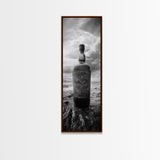 Weathered Bottle Beach, Abandoned Object Art, Coastal Still Life Print, Rustic Nautical Wall Decor, Studio or Bar Area, Canvas Print