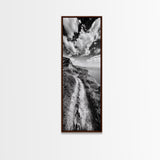Cliffside Trail View, Path to Sea, Mountain Landscape, Framed Canvas Print, Wanderlust Decor, Office Wall Art, Adventure Travel Aesthetic