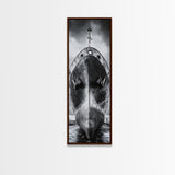 Industrial Ship, Black and White Boat, Urban Seascape, Moody Harbor, Canvas Print, Nautical Wall Art, Man Cave Art, Office Decor