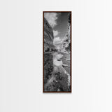 Canyon Stream, Desert Serenity, Nature Escape, Earth Tones, Calm Mood, Framed Canvas Print, Bedroom Wall Art, Minimalist Landscape Art