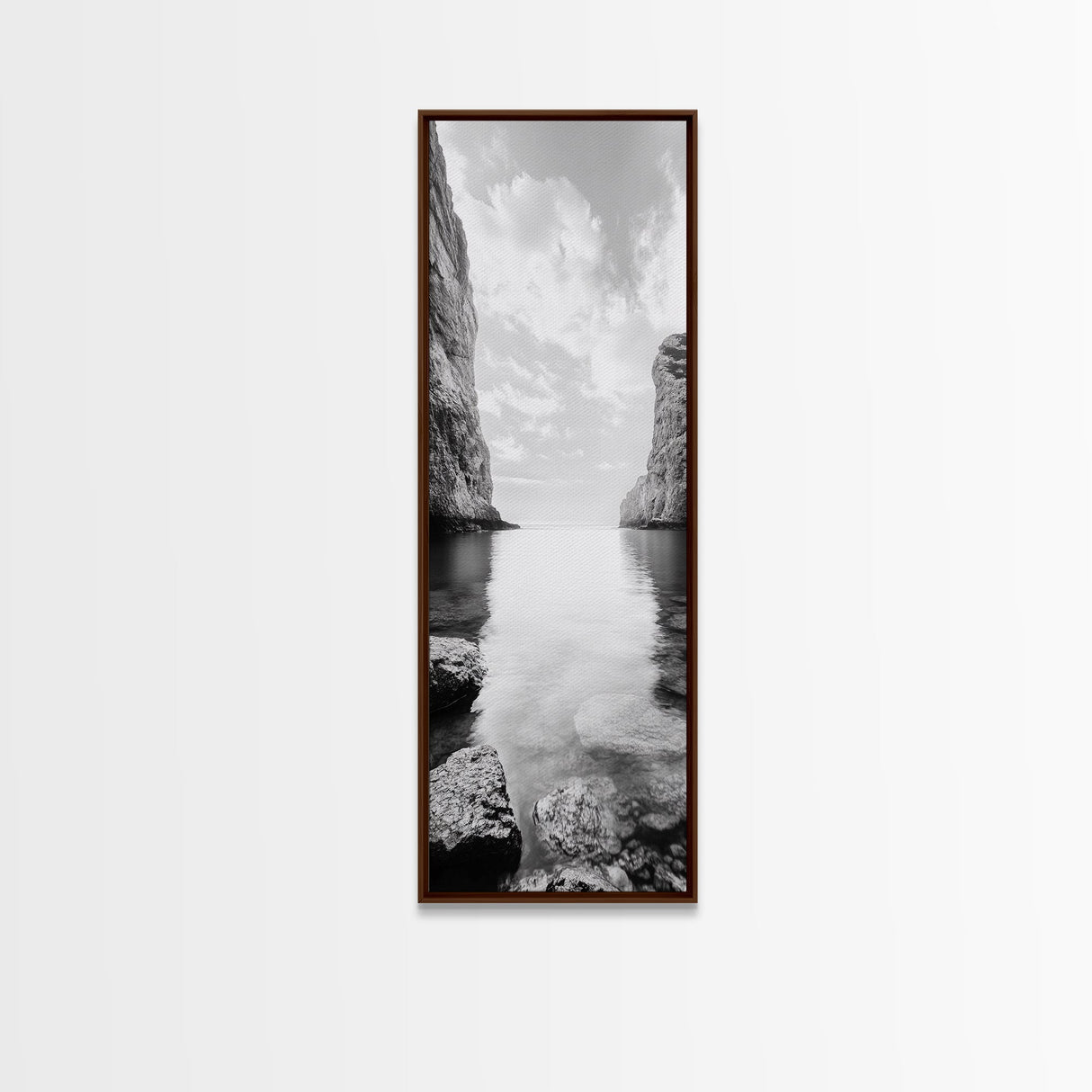 Peaceful Bay, Still Water, Coastal Reflections, Canvas Print, Zen Nature Wall Art, Tranquil Bathroom or Meditation Room Decor