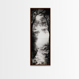 Ocean Pathway, Forest Light, Peaceful Coast, Dreamy Trail, Nature Escape, Framed Canvas Print, Entryway Wall Art, Moody Landscape