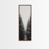 Snowy Forest, Pine Trees, Winter Woods, Minimal Art, Nordic Aesthetic, Canvas Print, Christmas Decor, Cozy Living Room Wall Art