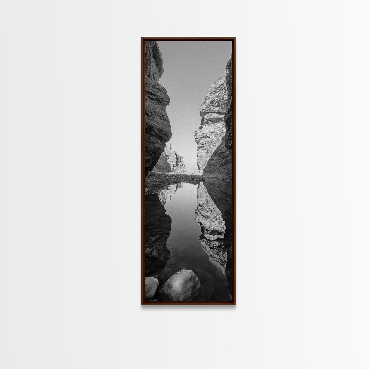 Rock Reflection Pool, Nature Canyon Wall Art, Tranquil Landscape Photography, Framed Canvas Print, Zen Wall Decor, Bedroom Artwork