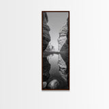 Rock Reflection Pool, Nature Canyon Wall Art, Tranquil Landscape Photography, Framed Canvas Print, Zen Wall Decor, Bedroom Artwork