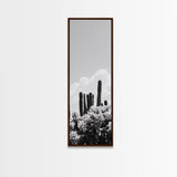 Cactus Cloudscape, Desert Plant Print, Southwestern Wall Decor, Minimalist Cactus Photography, Canvas Print, Boho Living Room Art