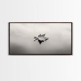 Autumn Leaf, Tranquil Water, Floating Serenity, Soft Tones Nature Art, Canvas Print, Fall Bedroom Wall Art, Minimalist Style