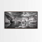 Glacier Wall Reflection, Dramatic Ice Valley Scene, Wilderness Nature Print, Framed Canvas Print, Den Wall Art, Moody Decor