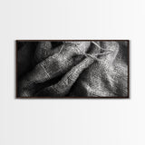 Burlap Texture Close-Up, Woven Fabric Detail Art, Earthy Natural Theme, Framed Canvas Print, Kitchen Wall Art, Boho Textile Decor