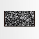 Natural Stone Texture, Dark Rock Pattern, Earthy Wall Background, Canvas Print, Office Wall Art, Modern Industrial Style, Minimalist Style