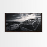 Lobster Trap, Coastal Texture, Rustic Fishing, Ocean Mood, Framed Canvas Print, Nautical Wall Art, Rustic Beach Decor, Man Cave Art