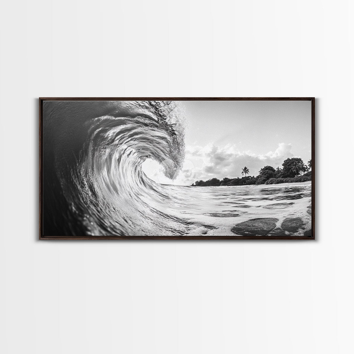 Ocean Wave Art, Coastal Decor, Heart Wave Wall Art, Black and White Photography, Canvas Print, Beach Bathroom, Surf Vibes, Minimalist Surf Home