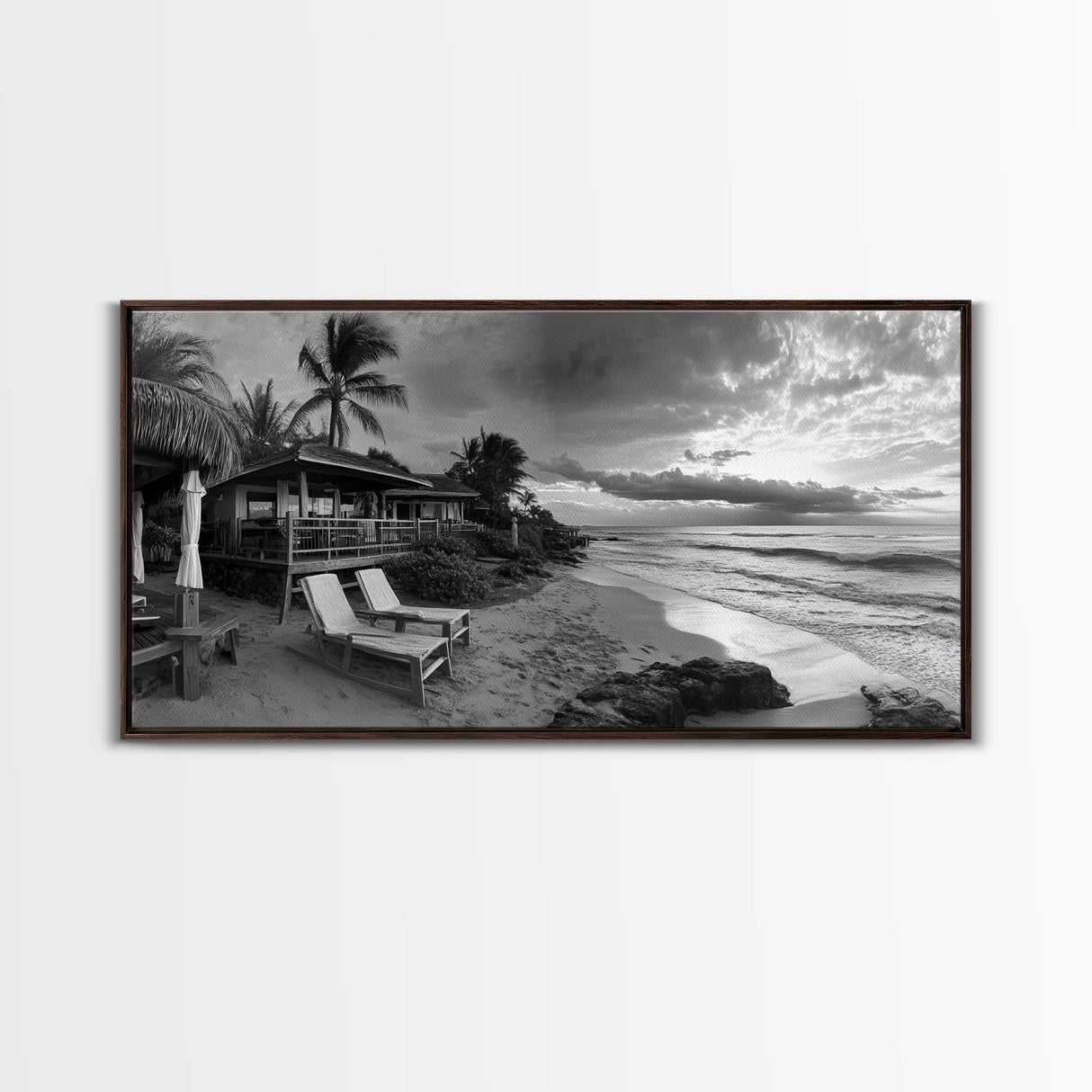 Tropical Beach Sunset, Coastal Retreat Art, Island Vibes, Ocean Paradise Canvas Print, Bedroom Wall Art, Boho Beach House Decor
