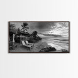 Tropical Beach Sunset, Coastal Retreat Art, Island Vibes, Ocean Paradise Canvas Print, Bedroom Wall Art, Boho Beach House Decor